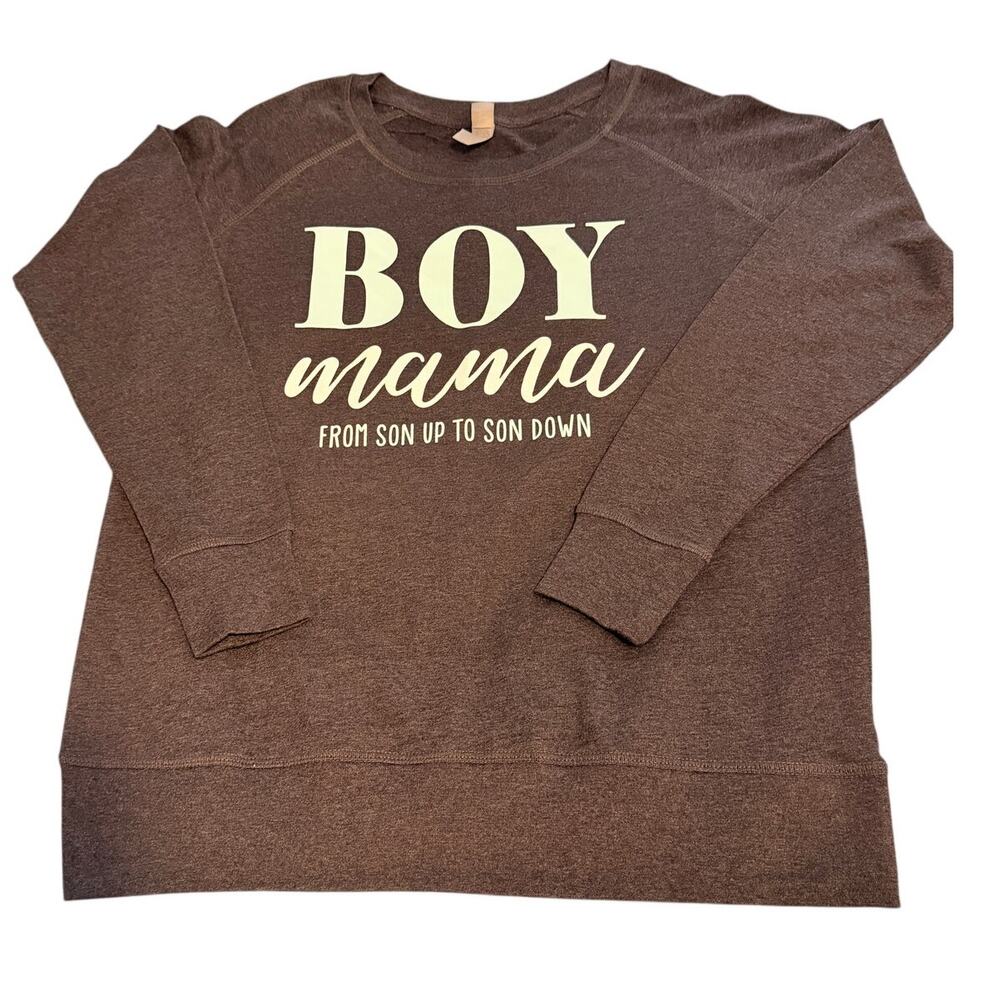Instant Message Boy Mama Sweatshirt Women’s Large Gray Graphic Pullover